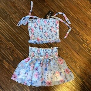 Flowers by Zoe Floral Chiffon Skirt Set
